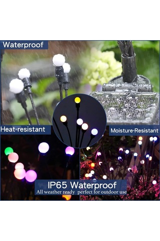 Güneş Enerjili Bahçe Işıkları - 4 Paket 10 Led Renk Değiştiren Güneş Ateş Böceği Sallanan Işıklar Dış Mekan Su Geçirmez Dekoratif Işıklar, Yard Veranda Yürüyüş Yolu Bahçe Yolu Dekorasyonu İçin Güneş E Diğer