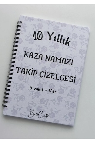 10 Yıllık Kaza Namazı Takip Çizelgesi, İslami Planlayıcı, Namaz Takibi Beyaz