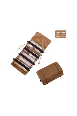 4'lü Kadın Kozmetik Çantası, Fermuarlı, Ayrılabilir, Katlanabilir, Makyaj Fırça Çantası 6