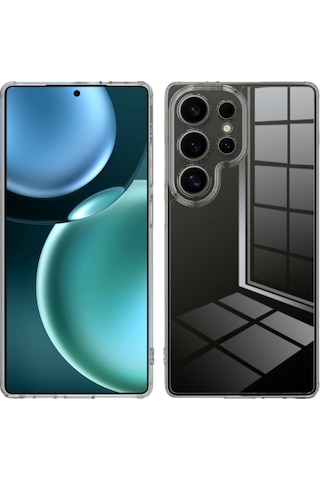 Nettech Samsung Galaxy S25 Ultra Uyumlu Lüx Seri Kamera Korumalı Arka Koruma Kılıf - Şeffaf Şeffaf