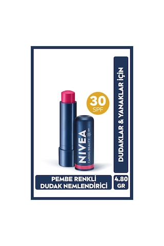 Renkli Dudak Bakım Kremi,pembe,4,8gr,nemlendirme,spf30,doğal Yağlar,e Vitamini,dudak Ve Yanak Için