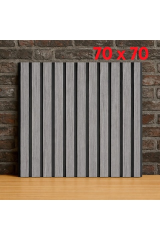 6 Adet 70x70 Ölçülerinde Kabartmalı 3d Kendinden Yapışkanlı Pvc Esnek Duvar Paneli Açık Gri - Siyah