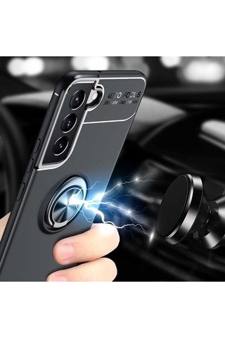 Samsung Uyumlu Galaxy S22 Plus Kılıf Yüzüklü Magnetli Ravel Case Kapak