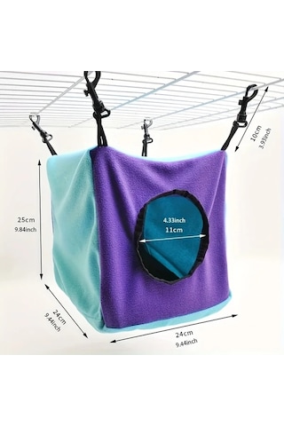 Elmpaly Mavi Mor Sıçan Sincap Sugar Glider Gine Domuzu Kuş Sıcak Yuva Küp Asılı Kafes