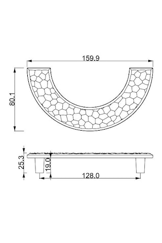 Dövme Desenli Yarım Ay Dolap Ve Çekmece Kulpu - Modern Simetrik Kulp - 128mm Krom