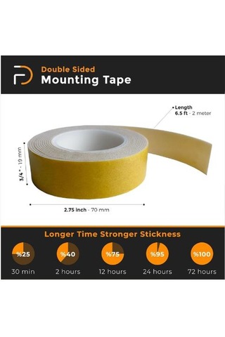 Furndiy Çift Taraflı Yapışkanlı Montaj Bandı 19 Mm X 2 Metre