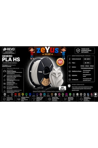 Generic Pla Hs Hyper Speed Filament Matbeyaz 1.75 Mm 1000 Gr Mat Beyaz