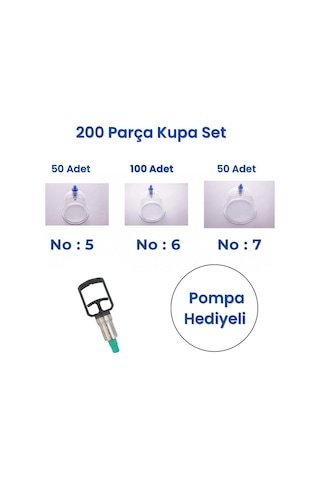 Kupasan Hacamat Kupa Seti 200'lü