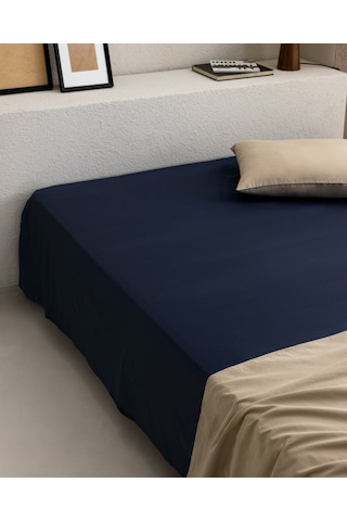 Manon King Size %100 Pamuk Ranforce Lastiksiz Çarşaf - Lacivert 8684427057612 Lacivert