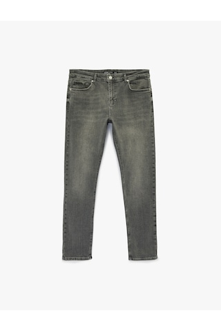 Koton Normal Bel Pamuklu Slim Fit Jean Pantolon - Brad Jean Gri 6sam40056nd Gri