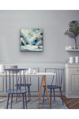 Kış Mevsimi Kanvas Tablo 60x60cm Çok Renkli