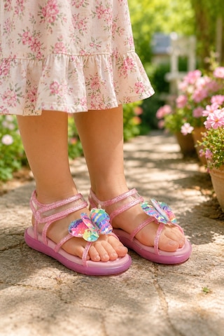 Minibonito Eğlenceli Renkli Işıklı Yaz Sandaleti 22-31 Işıklı Pembe
