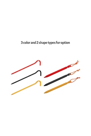 Shineyee Alüminyum Kamp Çadır Pini, 6 Adet, Üçgen Tip, Hafif, Yüksek Dayanıklı, Kayma Engeli, Siyah, Depolama Çantası İçerir Siyah