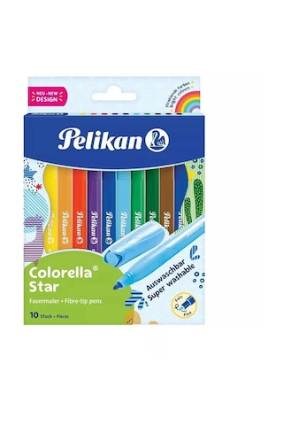 Pelikan Colorella Star 10 Renk Yıkanabilir Keçeli Kalem