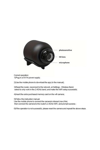 Folinda Siyah Mini Wifi Kamera 1080p - 140 Geniş Açı, Hareket Algılama, App İzleme, Kart Desteği, Mikrofonlu Kayıt