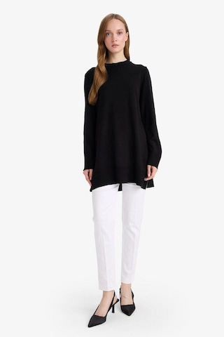 DeFacto Regular Fit Bisiklet Yaka Yırtmaçlı Basic Düz Triko Kazak Tunik H3431AZ24AUBK27