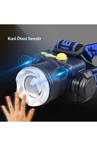 Dailytech Profesyonel Su Geçirmez 6000 Lümen Zoomlu Kafa Feneri