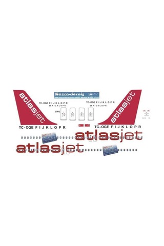 Nazca Decals Atj001 1/144 Ölçek, Atlasjet Decal-standard Scheme With C