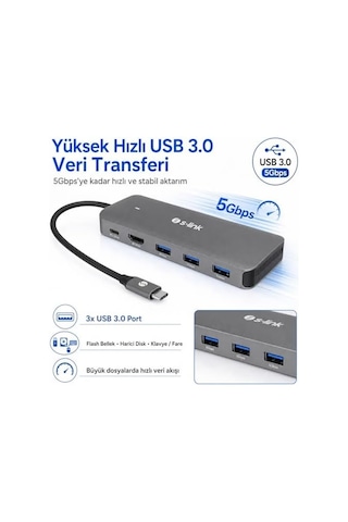 Swv-usbc036 6&apos Sı 1 Arada Usb-c Hub, Hdmı 4k, Usb 3.0, Pd 3.0 Hızlı Şarj, Usb-c 3.1 M.2 Ssd Okuyucu, Metal Gövde Type-c Çoklayıcı Adaptör, Laptop Ve Macbook Uyumlu