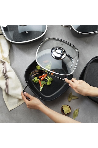 Schafer Gastronomıe 24 CM Master Granit İndüksiyon Derin Tencere