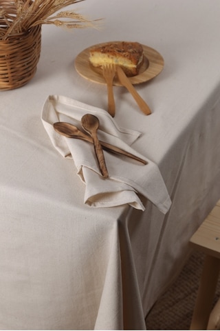 Wellstil Doku Keten Masa Örtüsü Bej