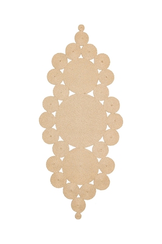 Eko Halı Patna Ptn 05 Natural Jüt Hasır Görünümlü Hav Toz Vermez Örgü Halı - 90X200