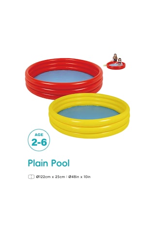 Marevia 3 Halka Tek Renk Çocuk Havuzu 122x25cm-10303-1