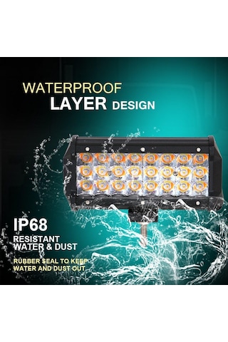 Tepe Led Bar Off Road 12-24v Üç Modlu Beyaz Sarı / Çakar Lass281