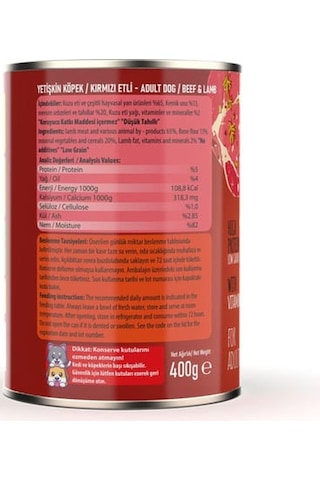 Sapphere Kırmızı Etli Yetişkin Köpek Konservesi 6 Adet 400 Gr 271-20001.02