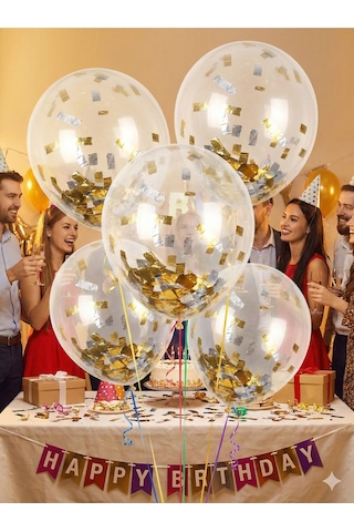 Metalize Konfeti Kağıdı Gold Ve Gümüş Çift Taraflı Doğum Günü Parti Konsepti Süs