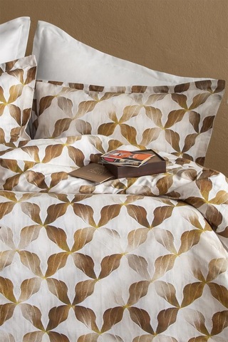 İssimo Home İllusion %100 Pamuk Saten Çift Kişilik Nevresim Takımı Kahve - Bej