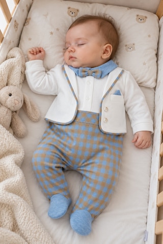 Babyhola Erkek Bebek Şık Takım Görünümlü Tulum Bebek Mevlüdü Hastane Çıkışı 13955 Mavi