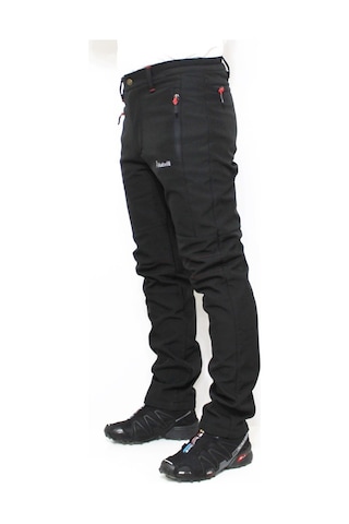 Mudwill Outdoor Softshell Kışlık Erkek Pantolon 600201 Siyah - Kırmızı