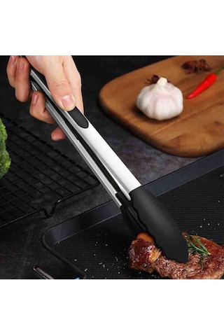 Barbekü Maşa Silikon Uçlu 25 Cm Çok Renkli