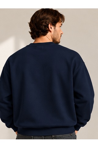 Gıovera Jaguar Premium Oversize Erkek Sweatshirt %100 Pamuk Lacivert