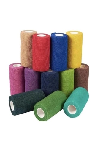 Dedeks Elastik Yapışkanlı Coban Renkli Bandaj 10 Cm X 4,5 Mt Kırmızı