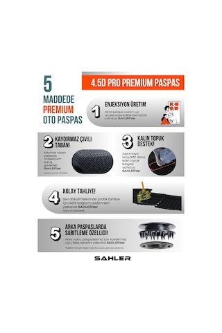 Togg Sedan T10f 2025 Ve Sonrası Uyumlu Sahler Araca Özel 4.5d Pro Premium Havuzlu Oto Paspas - T10f