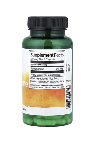 Takviye Swanson Vitamins, Benfotiamine, 80 Mg, 120 Capsules