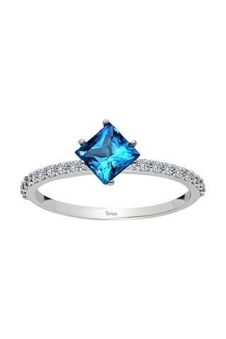 Sirius Pırlanta Ve Prenses Kesim Londonblue Topaz Yüzük 0823R0190