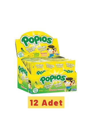 Hleks Patlayan Şeker Popios 4 gr 40 Adet Muzlu 12 Paket (Toplam 4