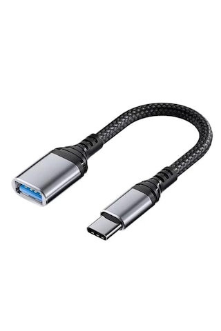 Ga90 Type-c To Usb 3.0 5gbps Hız Otg Adaptör Alüminyum Kasa Örgü Kablo İ-phone 15 Ve Üstü
