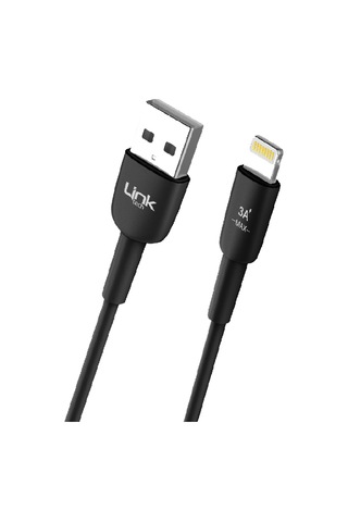 Linktech K601 Safe Usb - İph Lightning 3a Data Ve Şarj Kablosu 1mt Siyah -