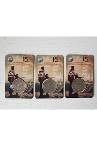 3 Adet 15 Temmuz 2016 Demokrasi Ve Milli Birlik Günü Hatıra Para