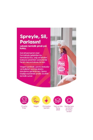 The Pink Stuff Vinegar Mucizevi Cam Temizleyici 750 ML