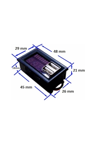 Digital Akü Dijital Voltaj Seviye Ölçer 12v 2x Usb Cıkıslı Powermaster Pm-23278