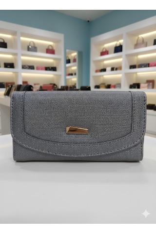 Newish Polo Zarf Model Kapaklı Fermuarlı Kadın Portföy Cüzdan Brn Bronz