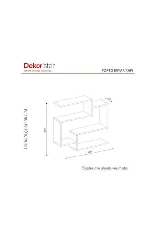 Dekorister Porto Duvar Rafları Beyaz