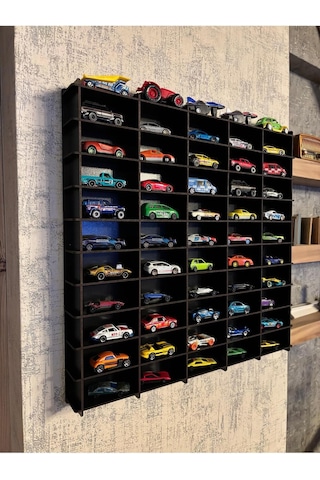 Oyuncak Araba Rafı Mobilya Siyah