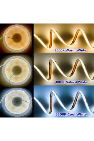 Soğuk Beyaz Usb Güç Kaynağına Sahip Dc5v Cob Led Işık Şeridi 320led/m Yüksek Yoğunluklu Esnek Aydınlatma 3000k/4500k/6500k Çok Renkli Işık Şeridi 2m