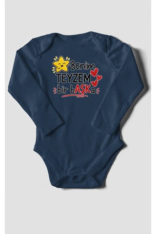 Morivokids Benim Teyzem Bir Başka Uzun Kollu Çıtçıtlı Bebek Body Lacivert